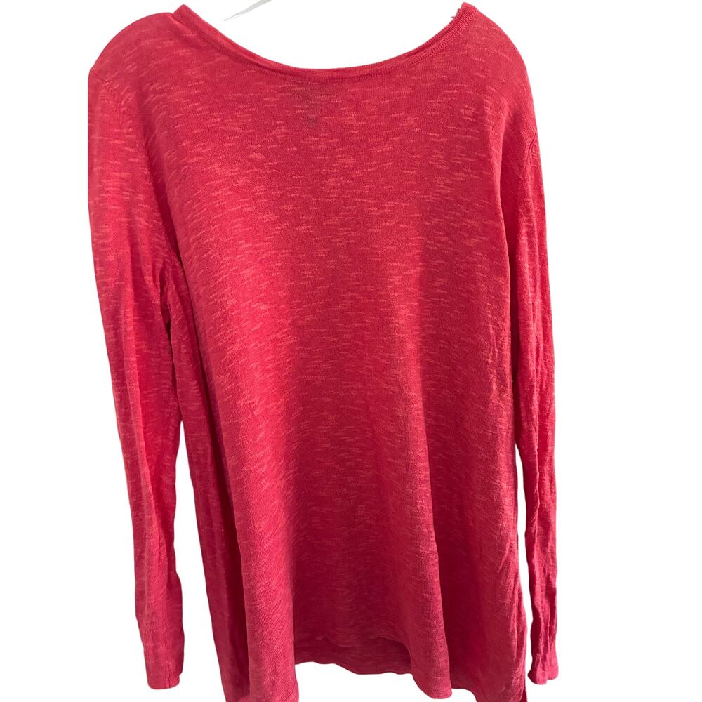 Eileen Fisher Womens Tunic Top M Organic Linen 3/4 Sleeve Relaxed Quiet Luxury